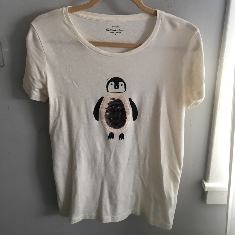 J. Crew Sequin Penguin Collector’s Tee Shirt