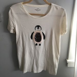 J. Crew Sequin Penguin Collector’s Tee Shirt