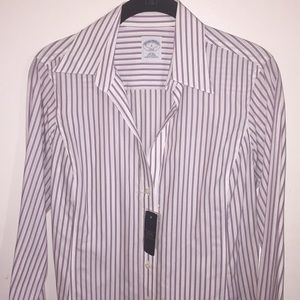 NEW Brooks Brothers fitted non-iron collared shirt