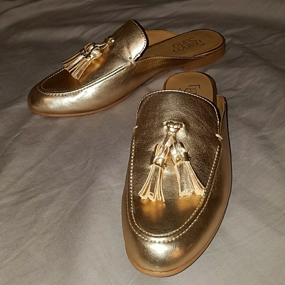 Franco Sarto Gold Mules