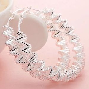 Sterling silver twisted rope earrings