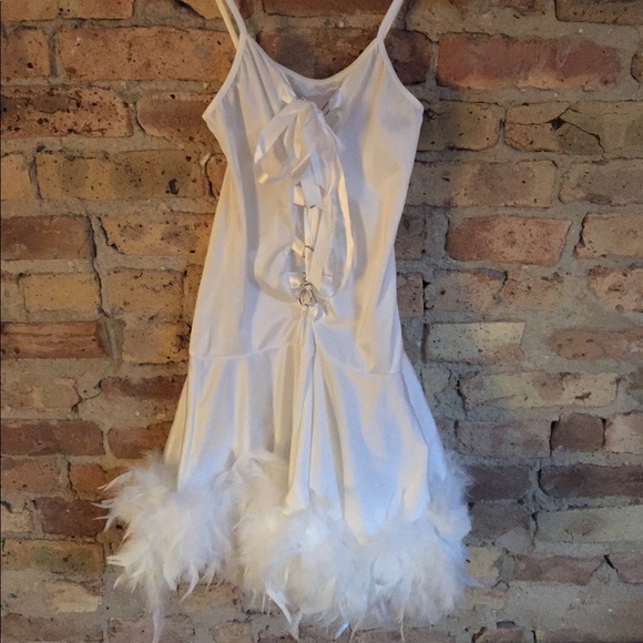 Donated - NWOT white feather boa sexy dance dress - Picture 3 of 4