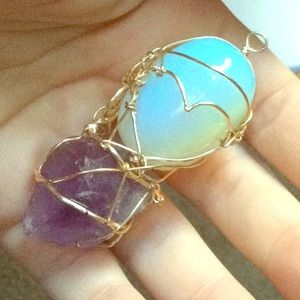 ✨ Opalite and Amethyst Pendant ✨