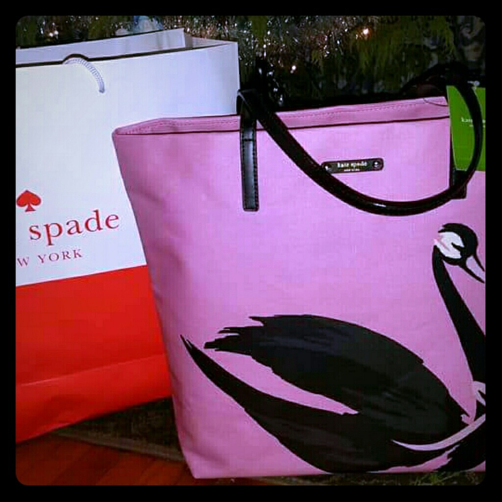Kate Spade ♠ Swan Canvas Tote
