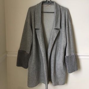 Zara Wool Coat Fur Trim Sleeves