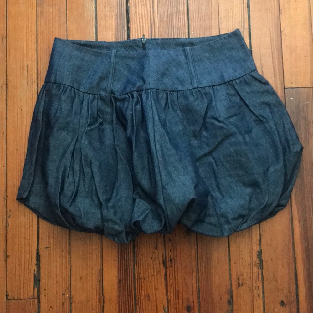 Denim ruffle skirt