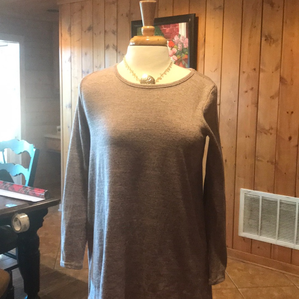 Tunic top soft mauve and grey