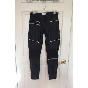 NWT Zara Faux Leather Biker Moto Trousers