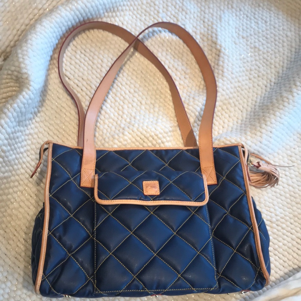 Dooney & Bourke Navy Quilted Diaper Bag