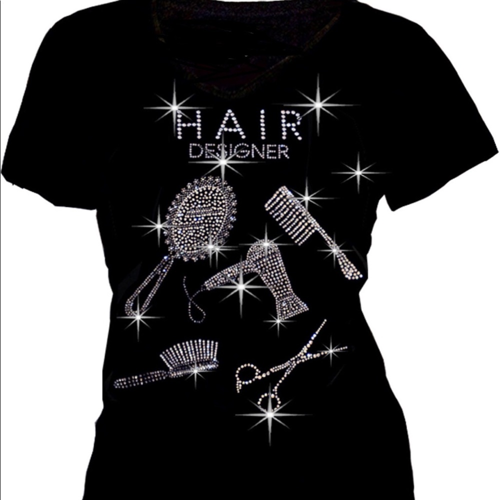 Glitzy Beauty Salon Rhinestone Top