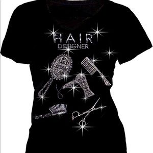 Glitzy Beauty Salon Rhinestone Top