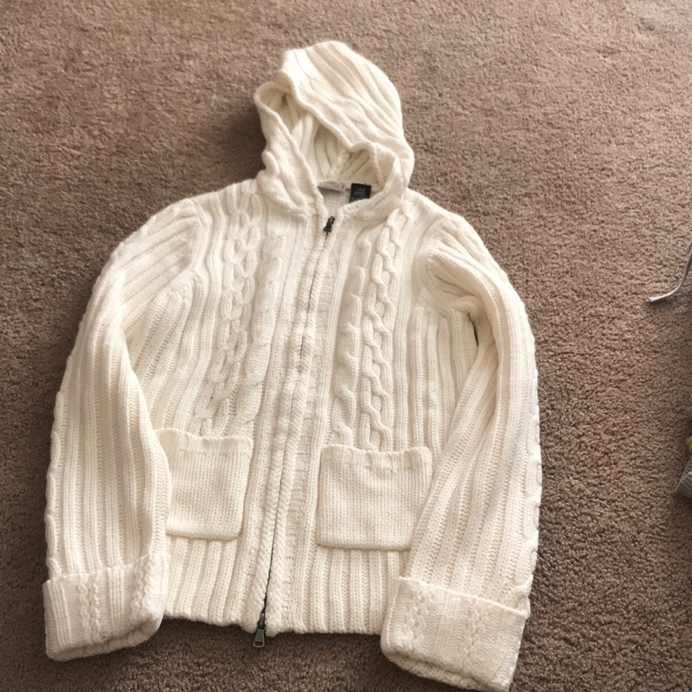 Brand new Arizona cream sweater with hood