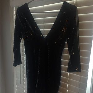 Womens black sequin dress like new