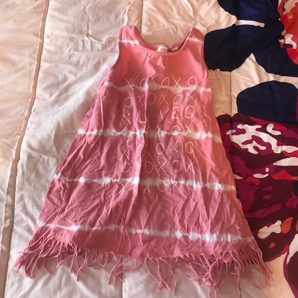 Dex Girl’s Size 10 Pink & White Tie-Dye Tank Top