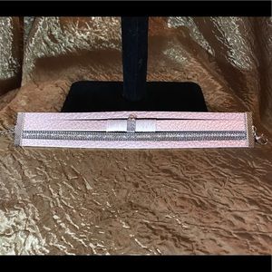 Pink pearl leather wrap bracelet