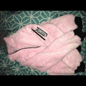Fluffy baby pink bomber jacket! 💕
