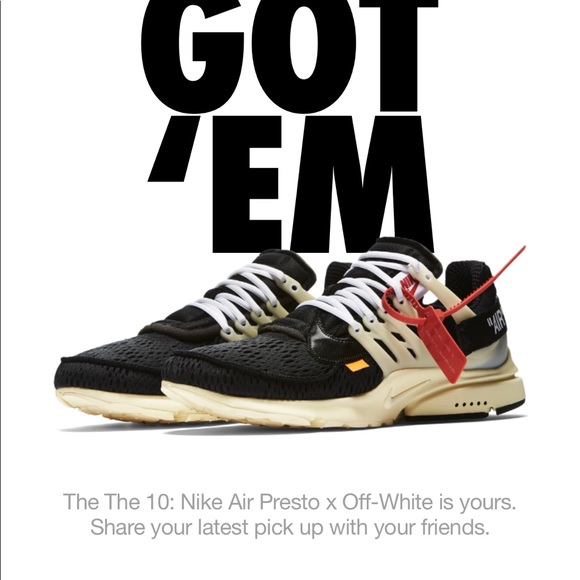 Nike Off White x Nike Air Presto Size 10 - Picture 3 of 3