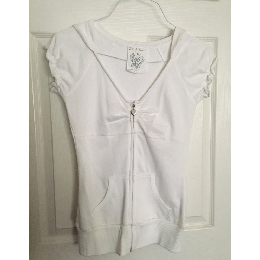 White Short Sleeved Hoodie