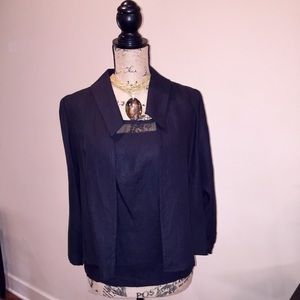 KAREN WARREN Black Linen Blazer NWOT