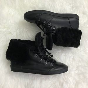 L.K.Bennett London Leather & Faux Fur Sneakers