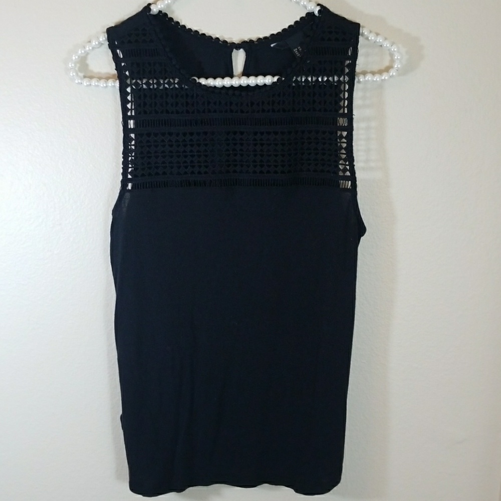 H&M black top with detail front