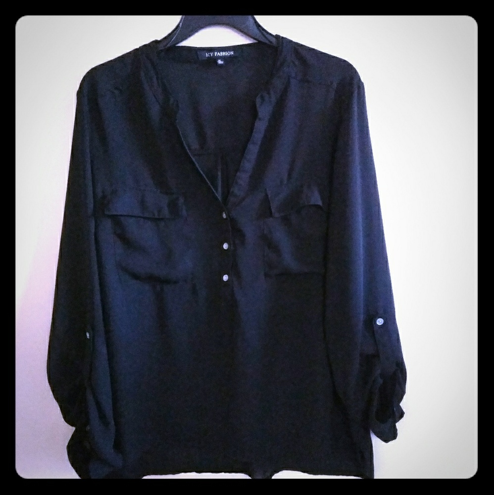Women's Black sheer blouse