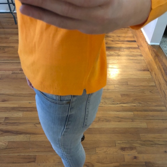 Vintage 60s Bright Orange 3/4 Sleeve Mock Turtleneck Sweater • Small - Picture 11 of 16