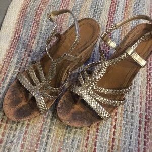 Braided Gold Gianni Bini Wedges