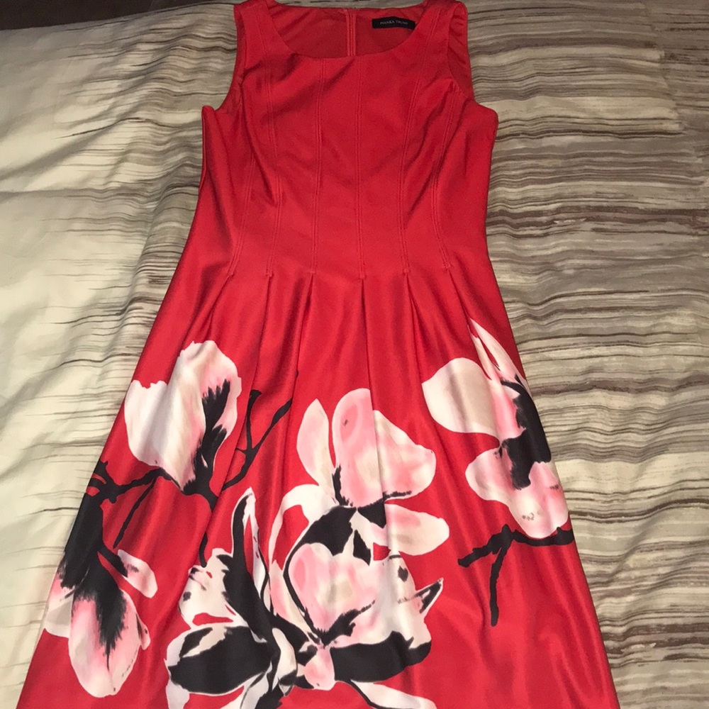 Red dress with flowers
