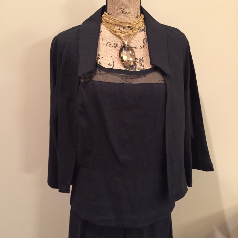 KAREN WARREN Dress Black Linen Tank Top NWT - Picture 6 of 6