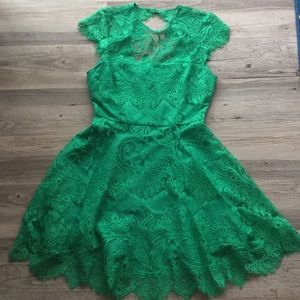 B.B. Dakota Fit and Flare Green Lace Dress