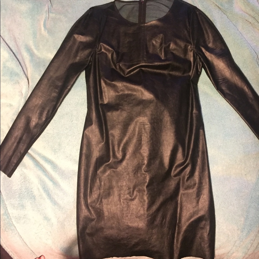 Bcbg Black Leather Dress