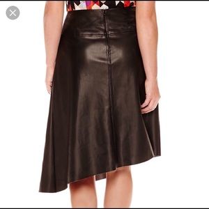 Asymmetrical Faux Leather Skirt