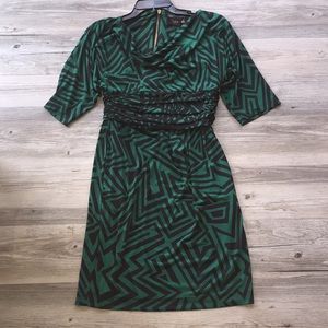 Just Taylor black and emerald work dress