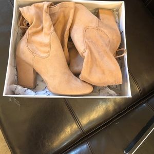 Tan over the knee boots