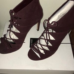 Dolce Vita Berry/Burgundy Suede Lace Up Booties