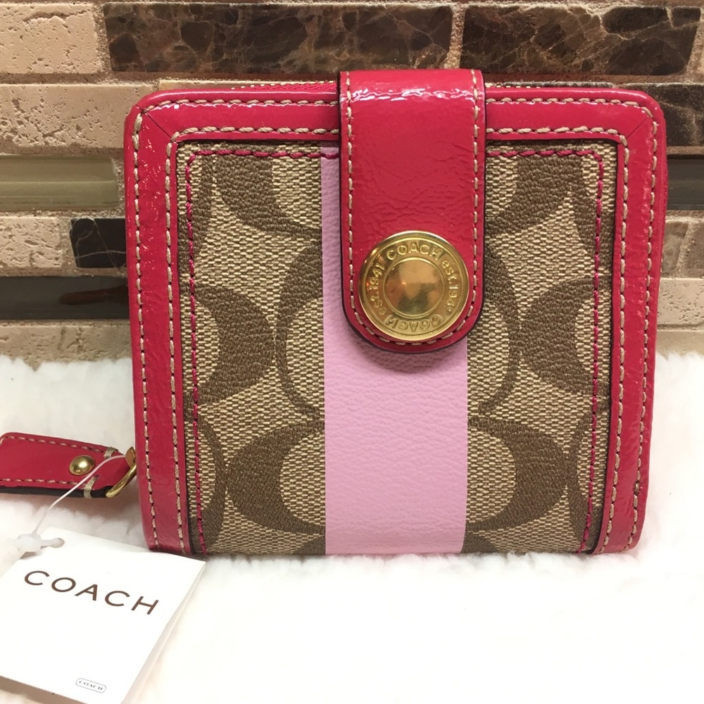 COACH Heritage Stripe Medium billfold Wallet 41112