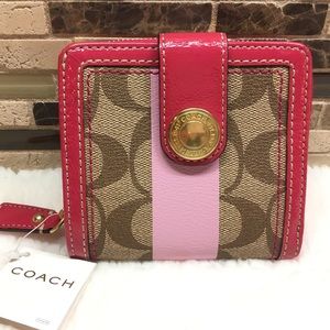 COACH Heritage Stripe Medium billfold Wallet 41112