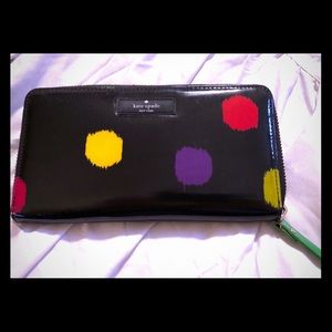 Kate Spade polka dot clutch wallet