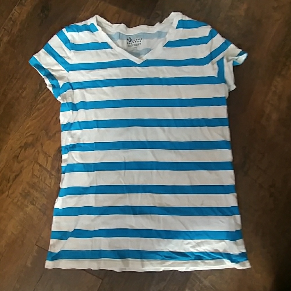 Blue and White Striped Kids Old Navy Shirt