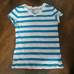 Blue and White Striped Kids Old Navy Shirt