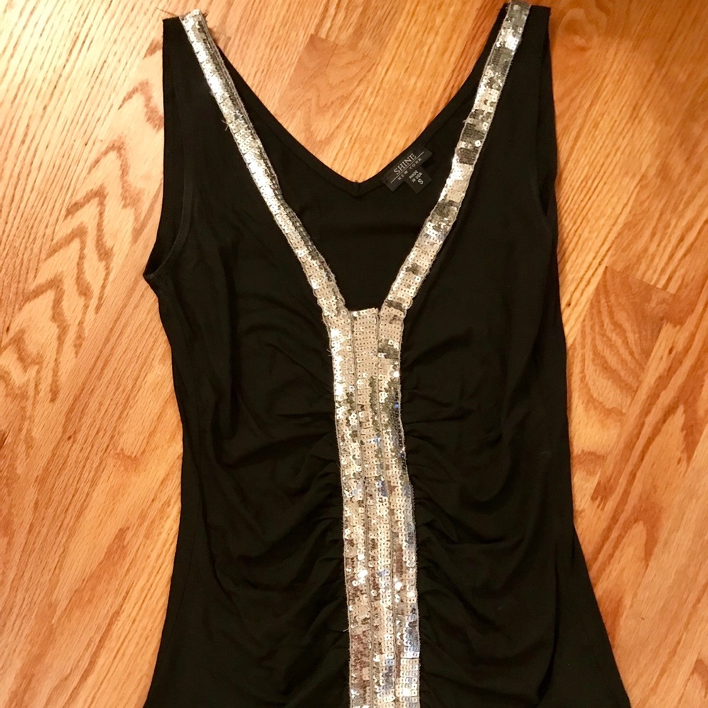 SHINE Sequin trim sleeveless top
