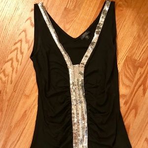 SHINE Sequin trim sleeveless top