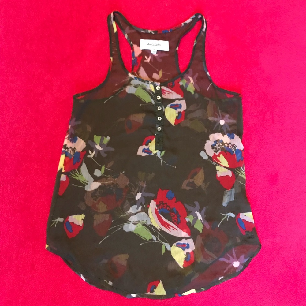 Abercrombie Sheer Floral Tank Top