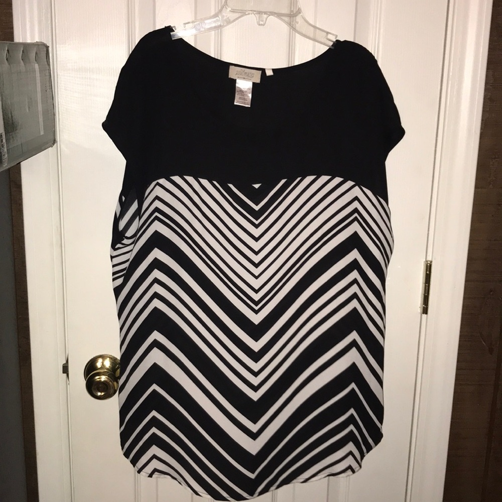 Black and white striped dress shirt