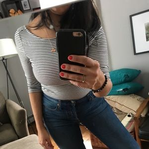 Ballet neck  Striped Top