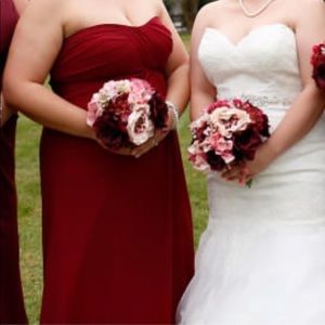 Wine/ candy apple bridesmaids dress