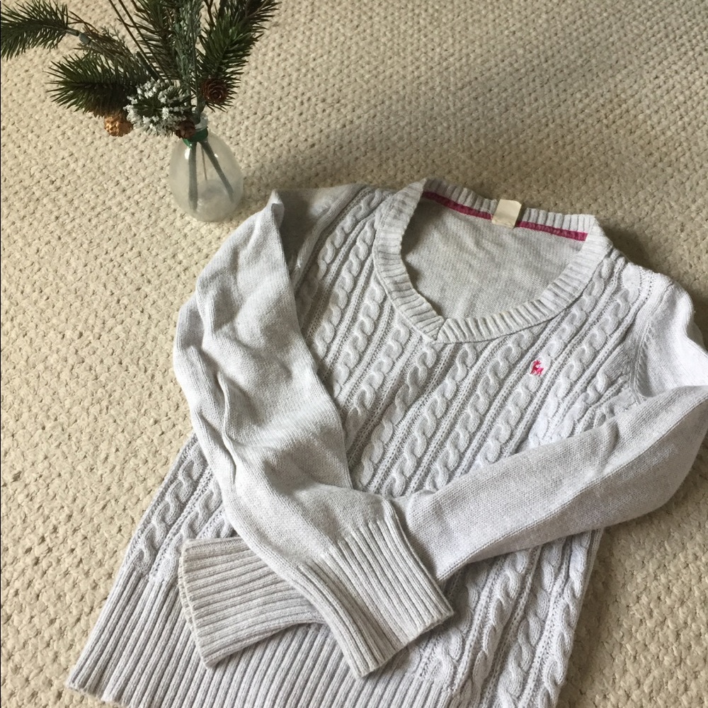 Grey Old Navy Girls' Cable Knit Sweater