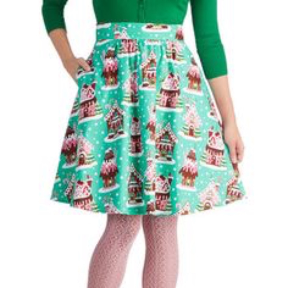 Modcloth Gingerbread Home Sweet Home Skirt