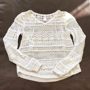 Justice Girls White Shimmer Patterned Sweater